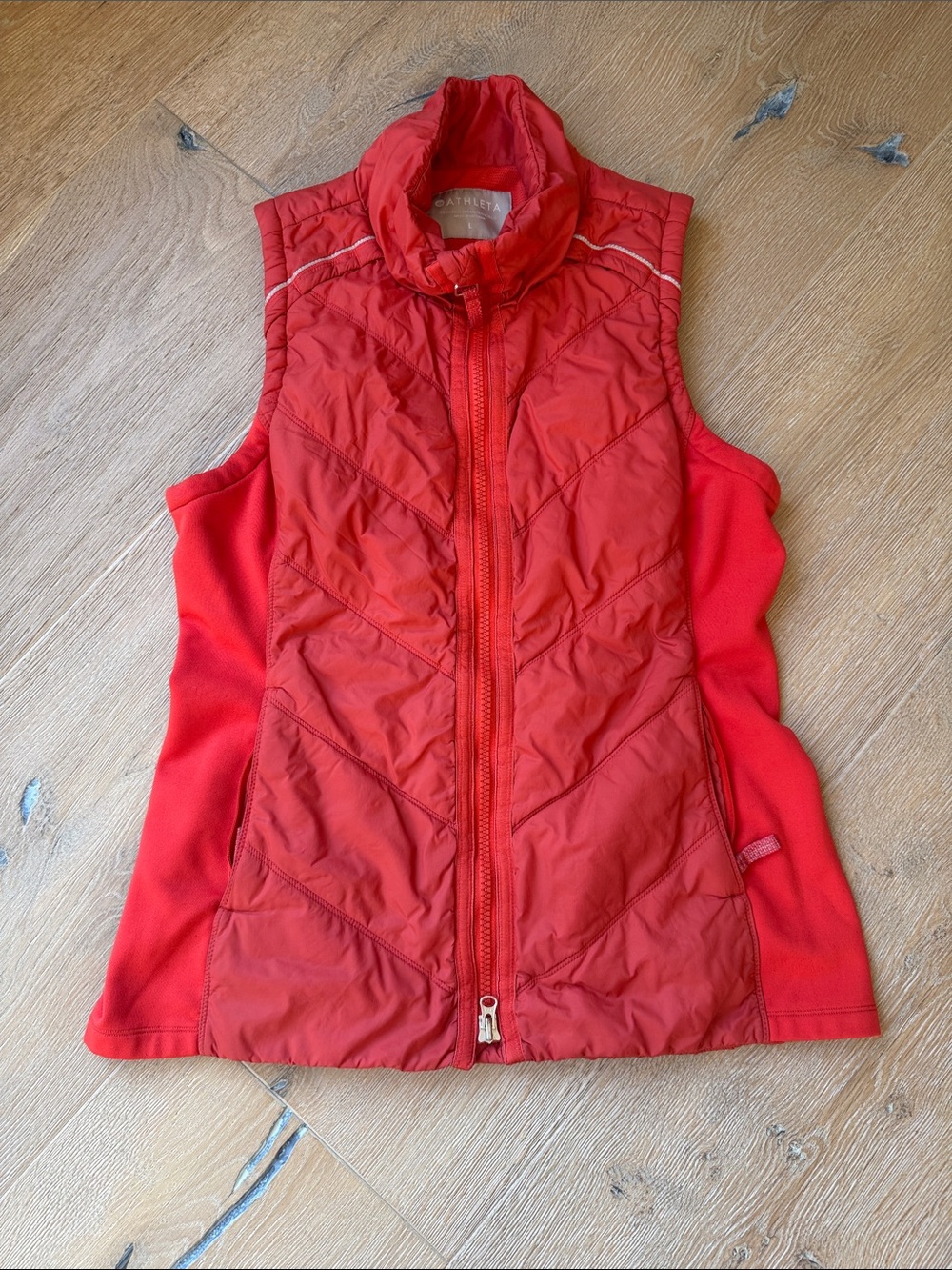 Athleta Bright Red Quilted Active Vest